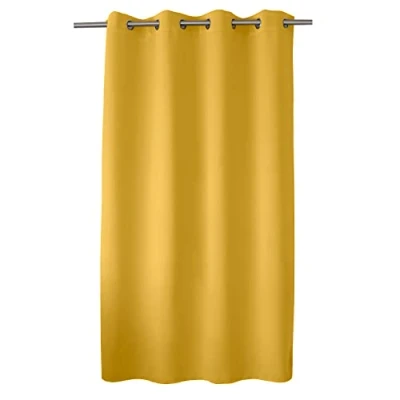 Afbeelding van Enjoy Home Verduisteringsgordijn met 8 ogen van verchroomd metaal, diameter 4 cm 100% polyester, 210 g/m² 140 x 180 geel klaar om op te hangen onderhoudsvriendelijk