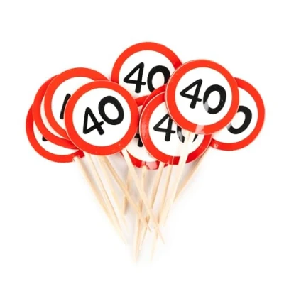 Afbeelding van Verjaardagsdecoratie feestpicks 40e verjaardag decoratie man vrouwen mannen tafeldecoratie