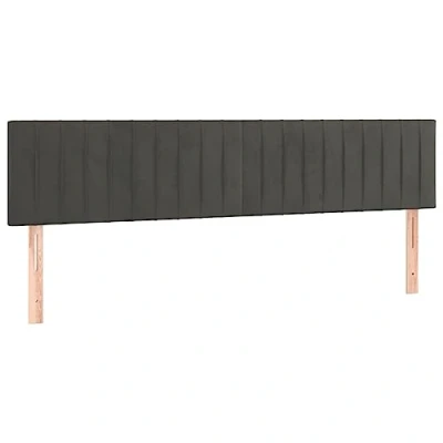 Afbeelding van vidaXL Hoofdbord LED 180x5x78/88 cm fluweel donkergrijs