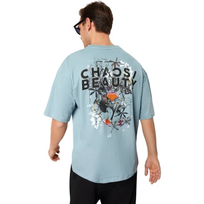 Afbeelding van Trendyol Grijs Oversized T Shirt Van 100% Katoen Met Tekstprint Tmnss21Ts2037