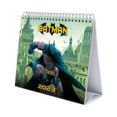 Afbeelding van Grupo Erik CS23023 Kalender 2023 DC Batman Comic Bureaukalender 12 maanden met fsc certificaat, Zwart