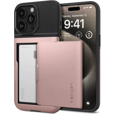 Afbeelding van Spigen Slim Armor CS Apple iPhone 15 Pro Max Hoesje Roze Goud