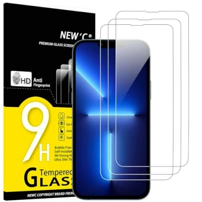 Afbeelding van NEW&#039;C 3 Stuks, Screen Protector voor iPhone 13 Pro Max, 14 Plus (6,7 Inch), Gehard Glass Schermbeschermer Film 0.33 mm ultra transparant, resistent