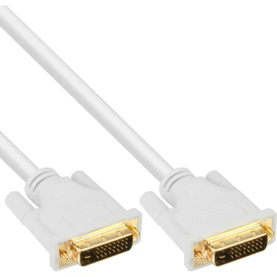 Afbeelding van DVI D Dual Link monitor kabel verguld / wit 5 meter