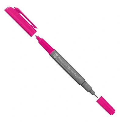 Afbeelding van Marabu 01470003131 Permanent Marker Graphix in framboos, met dubbele punt 1 2 mm en 0,5 mm, schitterende kleuren, sneldrogende, alcoholgebaseerde inkt, geurarm waterbestendig
