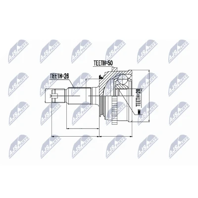 Afbeelding van Homokineet reparatie set, aandrijfas NTY NPZ HD 027