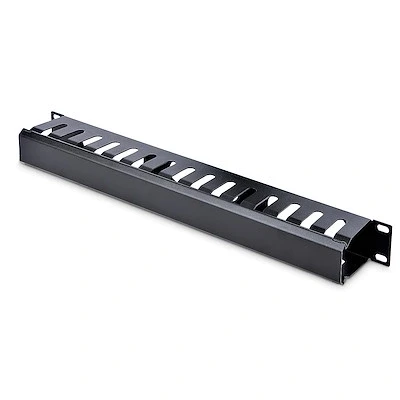 Afbeelding van StarTech.com 1U horizontale vingergoot kabelpaneel met afdekking