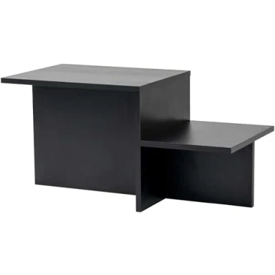 Afbeelding van Design salontafel Rechy 80x40cm Zwart Hout Menzzo
