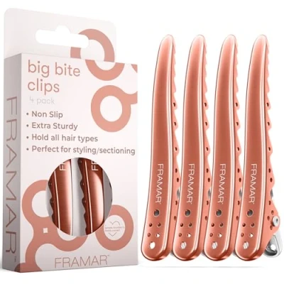 Afbeelding van FRAMAR Rose Gold Sectioning haarspeldjes Professionele krokodillenclips haar, metalen haarclips voor styling, kapperclips, kapperclips krokodillenclips, vrouwen om te stylen