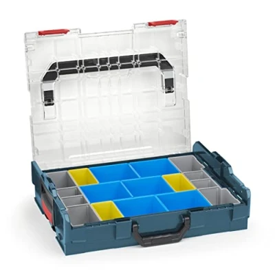Afbeelding van WFix Sortimo L BOXX 102 assortimentsdoos professioneel Blauw deksel transparant met inzetbakjesset BC3 sorteerdozen voor kleine onderdelen ideaal opbergsysteem