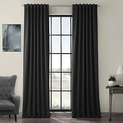 Afbeelding van HPD Half Price Drapes Kamer verduisterende gordijnen 96 inch lang voor slaapkamer en woonkamer (1 paneel), 50 x 96, gitzwart