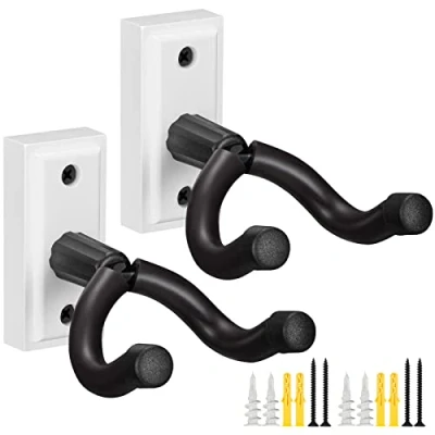 Afbeelding van POGOLAB Gitaar Hanger, Wall Mount, 2 Pack, Hanger Wandhaak Beugel Houder Stand, Display Mount Hangers, voor Akoestische Elektrische Bass Ukulele Banjo Mandoline Wit