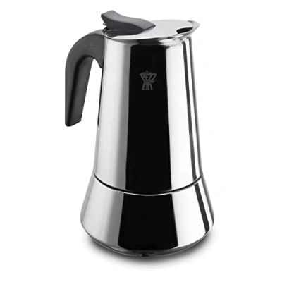 Afbeelding van Pezzetti espressomaker koffiemaker 10 kops roestvrijstaal inductie gas elektrisch percolator