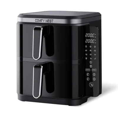 Afbeelding van Comfy Nest CN 06177 2800W Airfryer 11L Dubbele Mand Digitaal Opvouwbaar Zijpaneel