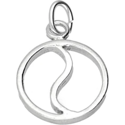 Afbeelding van Zilveren Yin Yang open ketting hanger