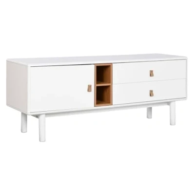Afbeelding van Tv meubel Home ESPRIT Wit Natuurlijk Polypropyleen Hout MDF 140 x 40 55 cm