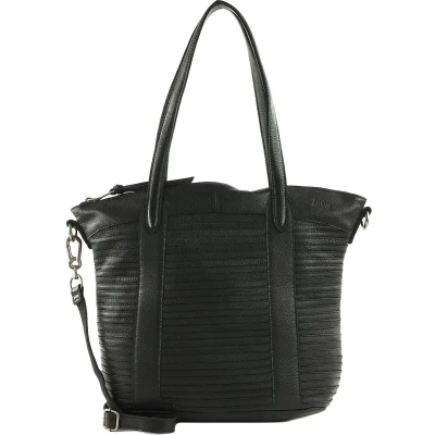 Afbeelding van FREDsBRUDER Leren Schoudertas Good Mood Shopper Black Zwart
