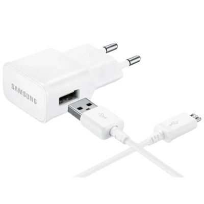 Afbeelding van USB Thuislader met Micro kabel van Samsung Wit Kunststof