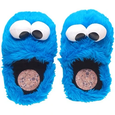 Afbeelding van Krümelmonster 3D pantoffels/slippers, maten 29/31 XXS, 32/34/XS, 35/37 S, 38/40 M, 41/43 L en 44/46 XL, blauw, EU