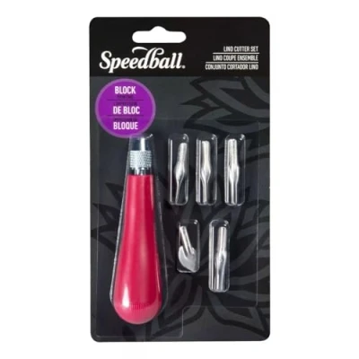 Afbeelding van Speedball Assortiment Kaart (Lino Handvat, 1 Elk van Cutters 1, 2, 3, 5, 6), Roze