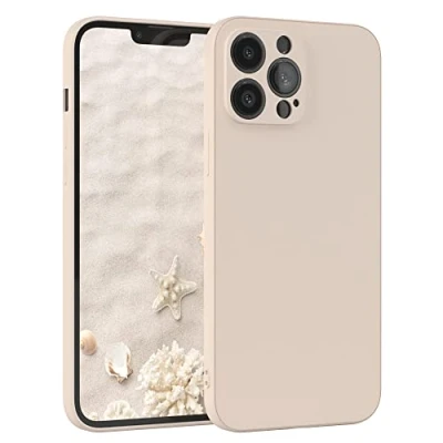 Afbeelding van EAZY Case Silicone voor iPhone 13 Pro Max Zacht Schokbestendig Mobiel Telefoon Hoesje Beschermend Geval met Camera Bescherming Dun Premium Cover TPU Bumper in Taupe