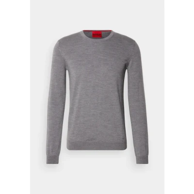 Afbeelding van HUGO BOSS heren San Cedric fijngebreide pullover van wol in de kleur Grijs, maat: XL