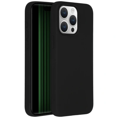 Afbeelding van Apple iPhone 15 Pro Max Hoesje Siliconen en TPU (zacht) Accezz Softcase/Backcover Zwart Telefoonhoesje