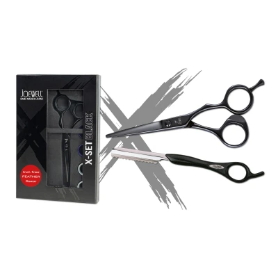 Afbeelding van Joewell X Set Black Schaar + Feather Razor 5.75&quot;