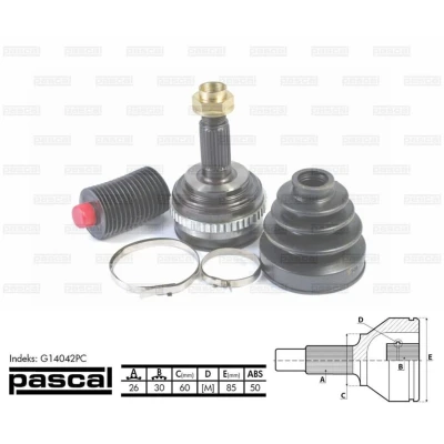 Afbeelding van Homokineet reparatie set, aandrijfas PASCAL G14042PC