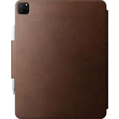 Afbeelding van Nomad Leather Folio geschikt voor iPad Pro 12.9 &amp; Air 13 M2 2024 Brown Apple Pencil compatible