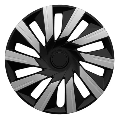 Afbeelding van Wieldoppen TECNA SB 16 inch ZILVER/ZWART. Set a 4 stuks (CONTROLEER UW BANDENMAAT en lees a.u.b. de onderstaande, uitgebreide tekst!)