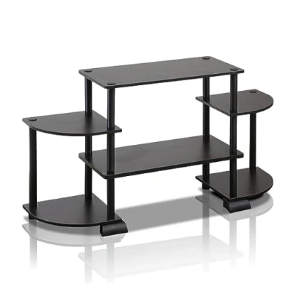 Afbeelding van FURINNO Gereedschaploze TV standaards, Hout, Espresso en Zwart, one size