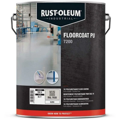 Afbeelding van rust oleum 7200 vloercoating hoogglans ral 7035 lichtgrijs 5 ltr