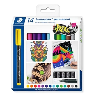 Afbeelding van STAEDTLER Lumocolor permanente pen F set met 14 kleuren
