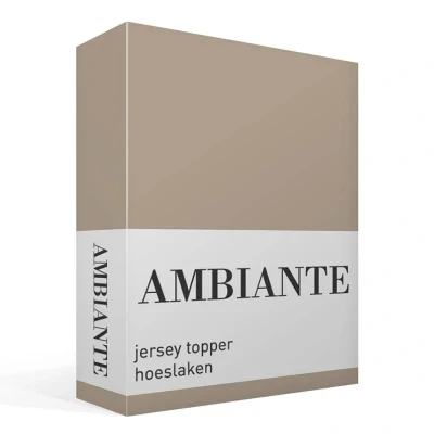 Afbeelding van Hoeslaken 1 Persoons 90x200 Ambiante Jersey Taupe