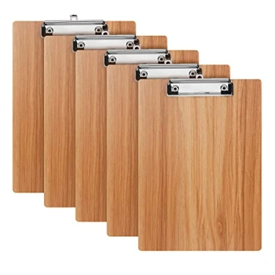 Afbeelding van A4 klembord, 5 stuks klembordmap met laag profiel clip en ophanggat, houten klembord hardboard