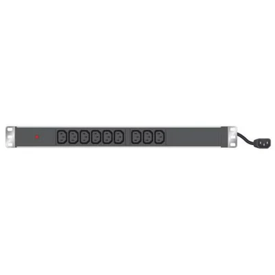 Afbeelding van Stopcontact 9 stopcontacten C13 snoer C14 + controlelampje