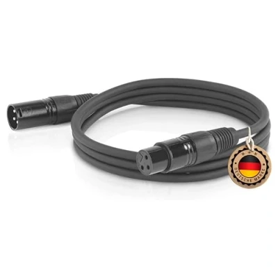 Afbeelding van ETEC, XLR kabel, microfoonkabel, mannelijk naar aansluiting, aansluitkabel, zwart, 5,00 m