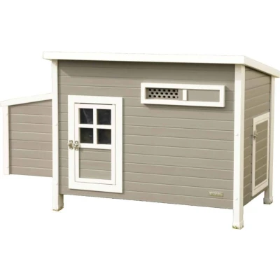 Afbeelding van Kerbl ECO Kippenhok Barney 137x73x83 cm kunststof grijs en wit