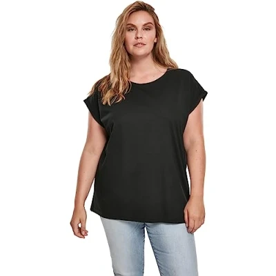 Afbeelding van Urban Classics Extended Shoulder TEE Tshirt basic, Dames, Maat: Large, Black