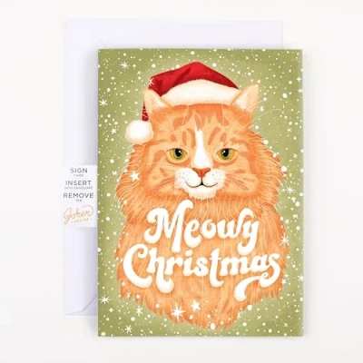 Afbeelding van Joker Greeting Meowy Christmas Card Grappige Kerst Kaart Nonstop muziek &amp; Glitters!