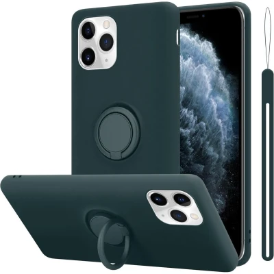 Afbeelding van Cadorabo Hoesje geschikt voor Apple iPhone 11 PRO in LIQUID GROEN Beschermhoes van TPU silicone Case Cover met ring