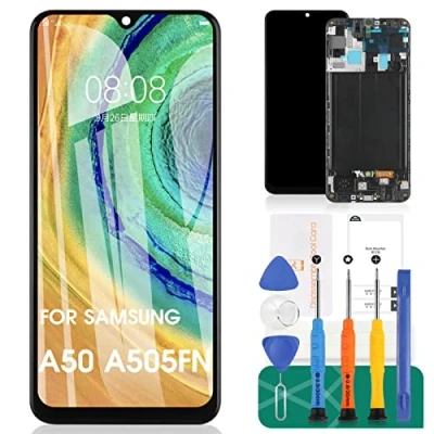 Afbeelding van Voor Samsung Galaxy A50 A505 scherm vervanging A505F, SM A505FN A505GN A505G LCD Display Touch Panel Sensor Digitizer (Incell zwart met frame)