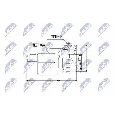 Afbeelding van Homokineet reparatie set, aandrijfas NTY NPZ MZ 014