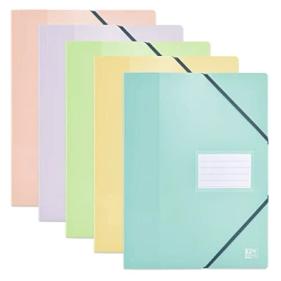 Afbeelding van OXFORD Documentenmappen met elastiek, A4, 80 opzichten/40 hoesjes, envelop van polypropyleen, pastelkleuren