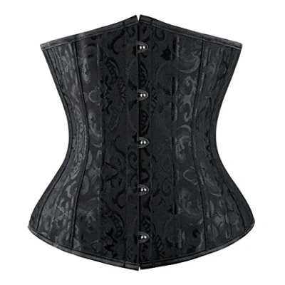Afbeelding van Everbellus Dames Taille Trainer Cincher Korset met 24 Spiral Steel Bone Zwart Klein