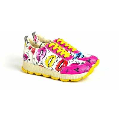 Afbeelding van Goby Pop Kiss Dames Sneaker Vegan Handgemaakt Maat 37
