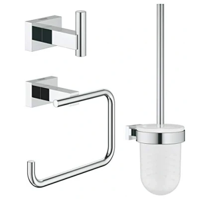 Afbeelding van Grohe Essentials Cube accessoireset 3 in 1 haak/rol/borstel chr.