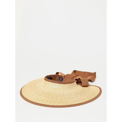 Afbeelding van Straw Visor with Brown Ribbon Wo Natural Hats