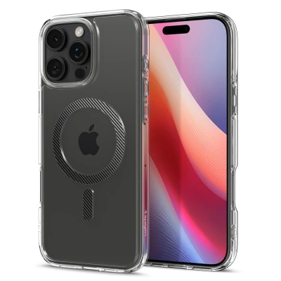 Afbeelding van Spigen Ultra Hybrid MagFit Hoesje Geschikt voor Apple iPhone 16 Pro Compatibel met MagSafe Back Cover Carbon Fiber